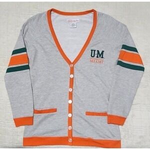 College Classics Women's University‎ of Miami Hurricanes Sweater Cardigan Vtg XL